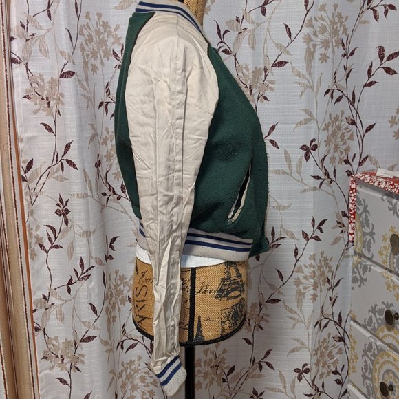 Ashley Green & Cream Varsity-Style Jacket. Size: M - Picture 4 of 9
